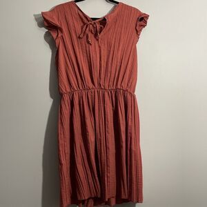 Tash & Sophie Rust Midi Dress Size XL Short Sleeve Lightweight